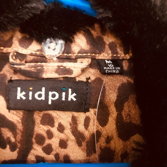 Kidpik Leopard Jacket with Removable Faux Fur Collar - Picture 3 of 6